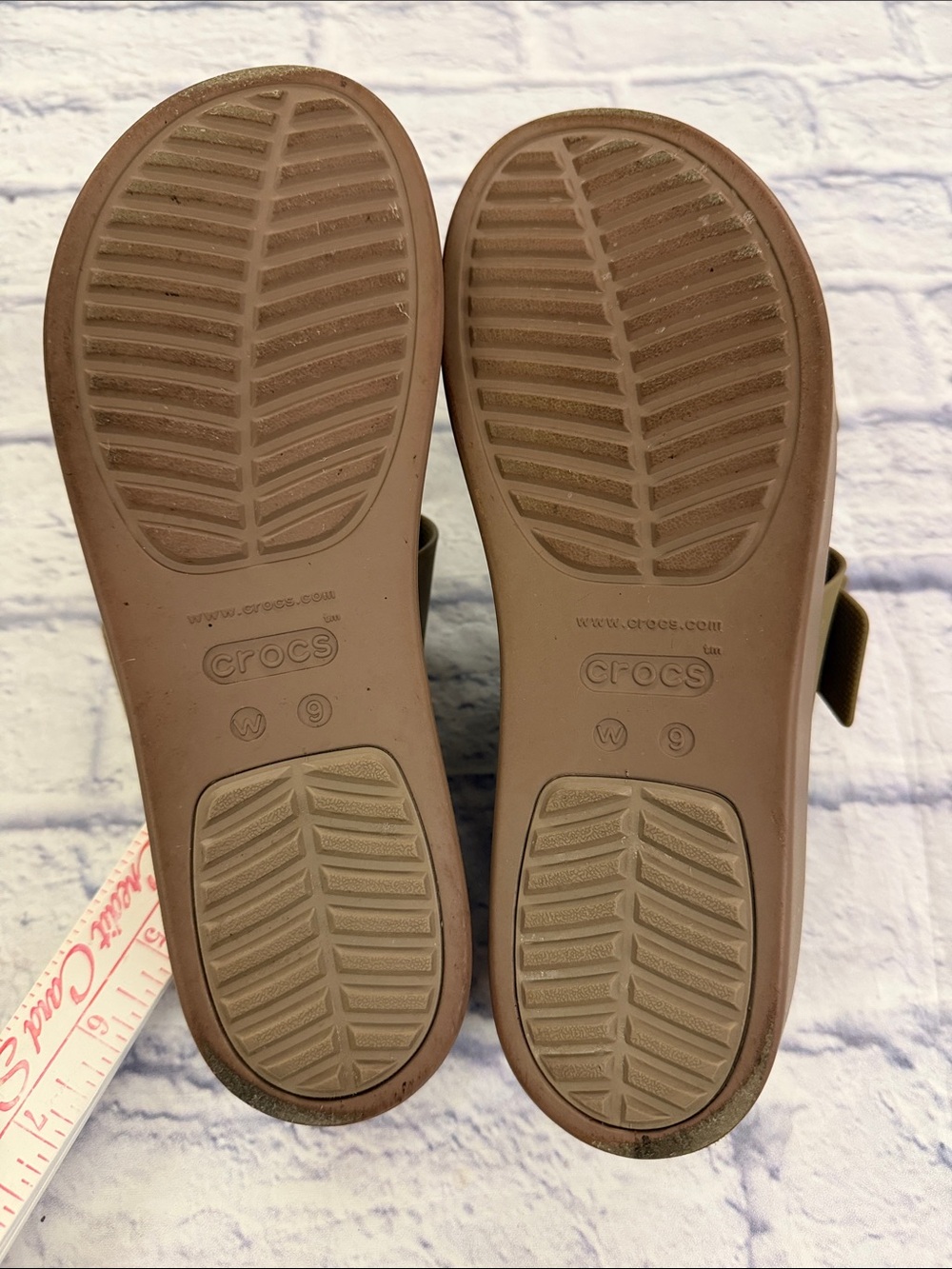 CROCS sz 9 Olive Green Slide Sandals for Women , adjustable straps. - Picture 6 of 8